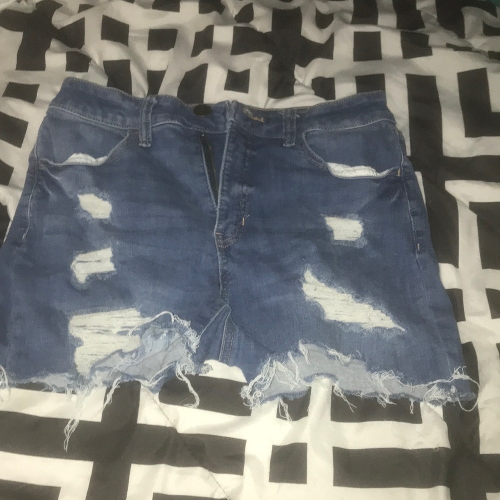 Curvy jean shorts,ripped. They were originally jeans but I cut them into shorts